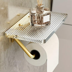 Toilet Paper Holder With Shelf Acrylic Roll Paper Storage Rack