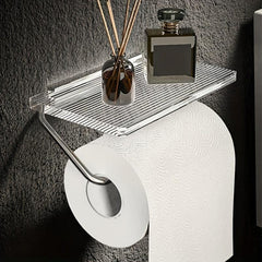Toilet Paper Holder With Shelf Acrylic Roll Paper Storage Rack