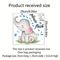 Elephant Wall Sticker Toilet Decoration Self-adhesive Removable Bathroom