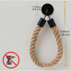 Hemp Rope Toilet Paper Holder Wall Mounted Bathroom Tissue Storage Rack
