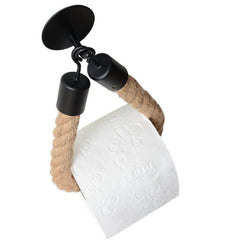 Hemp Rope Toilet Paper Holder Wall Mounted Bathroom Tissue Storage Rack