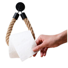 Hemp Rope Toilet Paper Holder Wall Mounted Bathroom Tissue Storage Rack