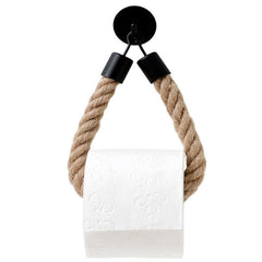 Hemp Rope Toilet Paper Holder Wall Mounted Bathroom Tissue Storage Rack