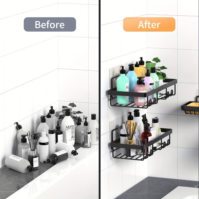 5pcs Adhesive Shower Caddy Bathroom Organizer