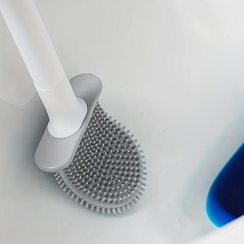 Bathroom Wall Mount Toilet Brush Set Silicone Cleaning Tool