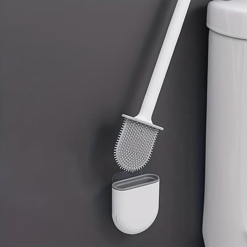 Bathroom Wall Mount Toilet Brush Set Silicone Cleaning Tool