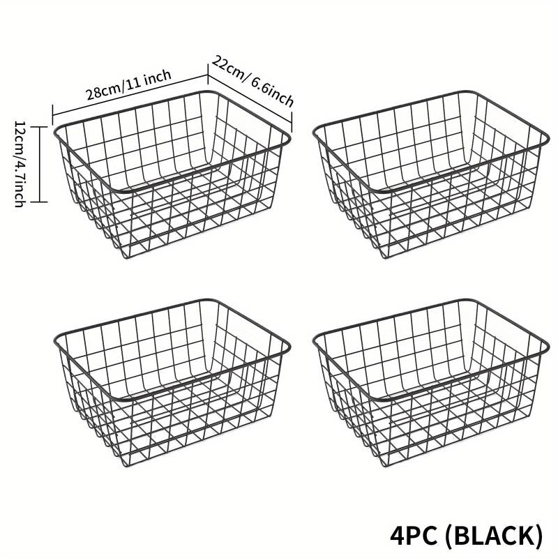 4pcs Wire Storage Baskets For Bathroom Countertop Organization