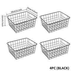 4pcs Wire Storage Baskets For Bathroom Countertop Organization
