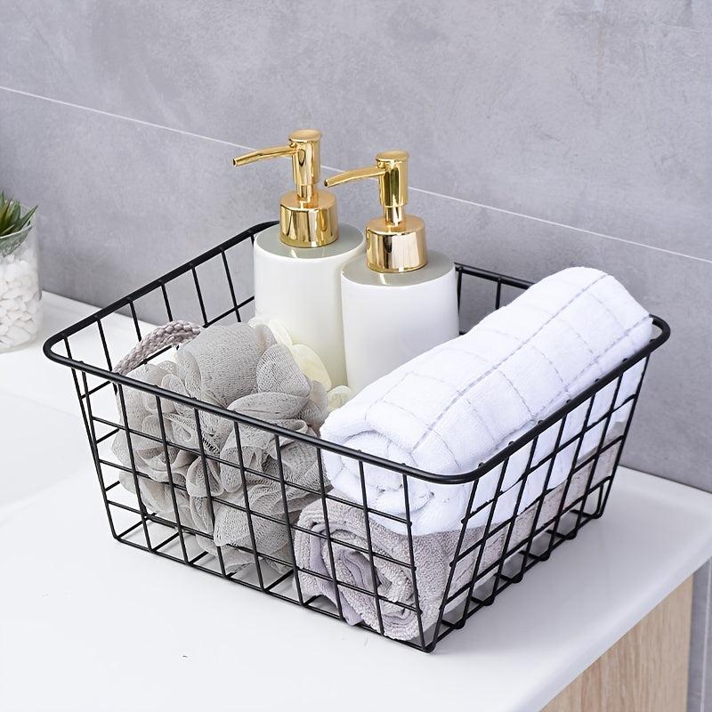 4pcs Wire Storage Baskets For Bathroom Countertop Organization