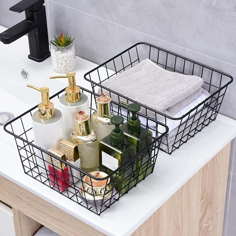 4pcs Wire Storage Baskets For Bathroom Countertop Organization
