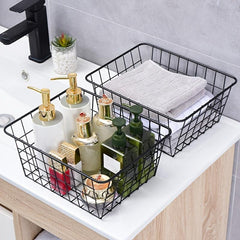 4pcs Wire Storage Baskets For Bathroom Countertop Organization