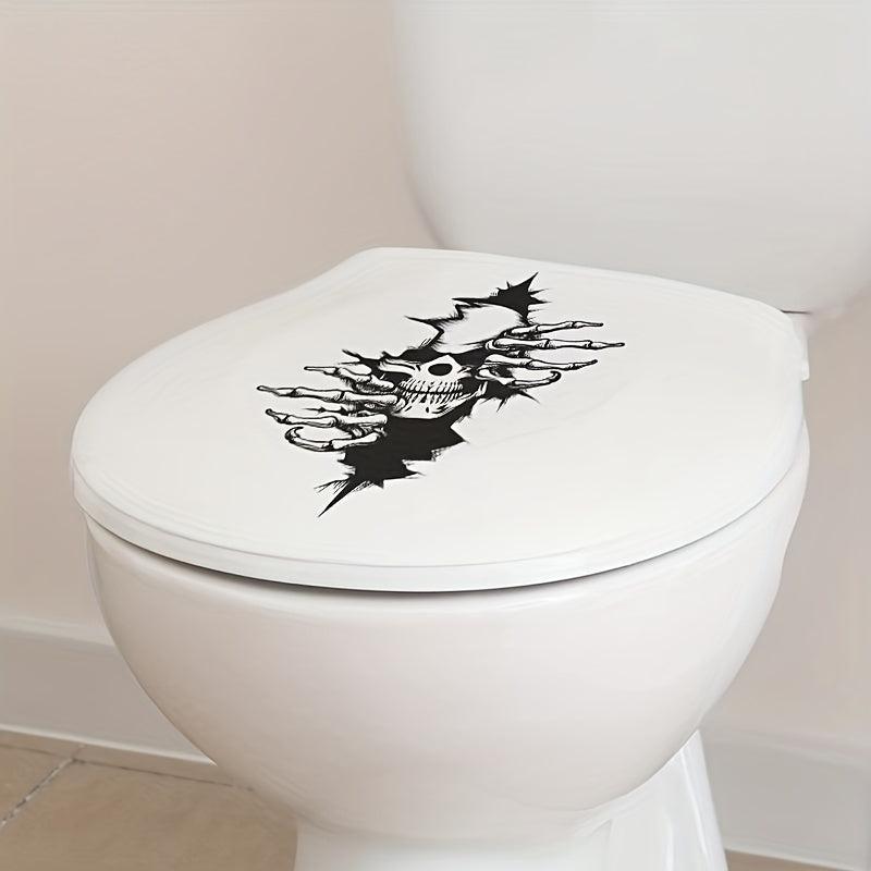 Halloween Broken Hole Skull Head Sticker Bathroom Toilet Paste Home Decoration