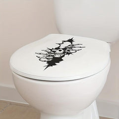 Halloween Broken Hole Skull Head Sticker Bathroom Toilet Paste Home Decoration