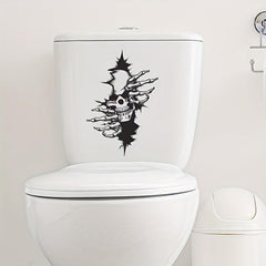 Halloween Broken Hole Skull Head Sticker Bathroom Toilet Paste Home Decoration