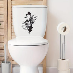 Halloween Broken Hole Skull Head Sticker Bathroom Toilet Paste Home Decoration