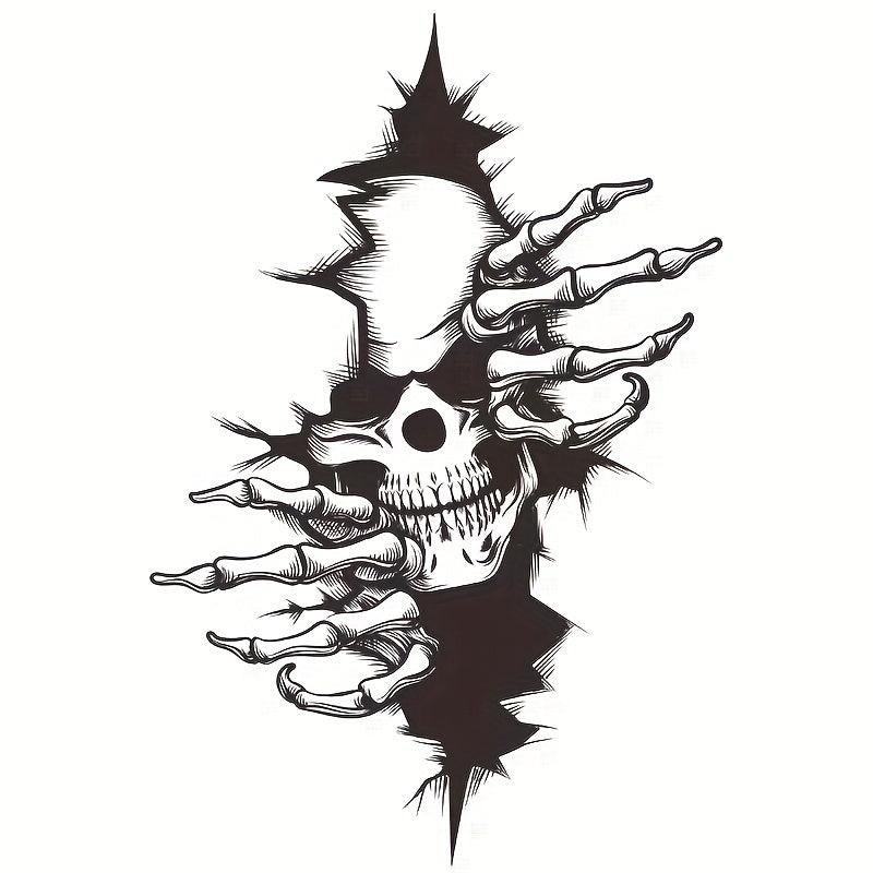 Halloween Broken Hole Skull Head Sticker Bathroom Toilet Paste Home Decoration