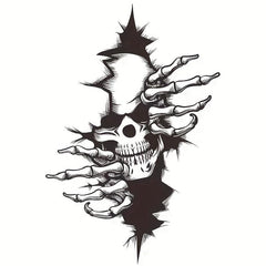 Halloween Broken Hole Skull Head Sticker Bathroom Toilet Paste Home Decoration
