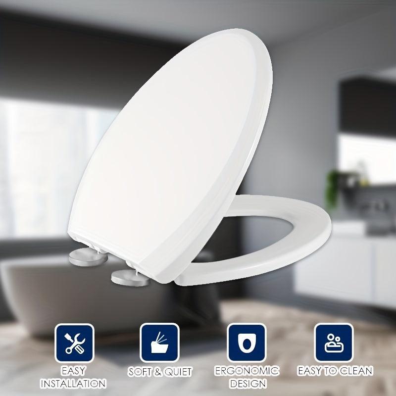 Soft Close Elongated Toilet Seat Cover Quick Release