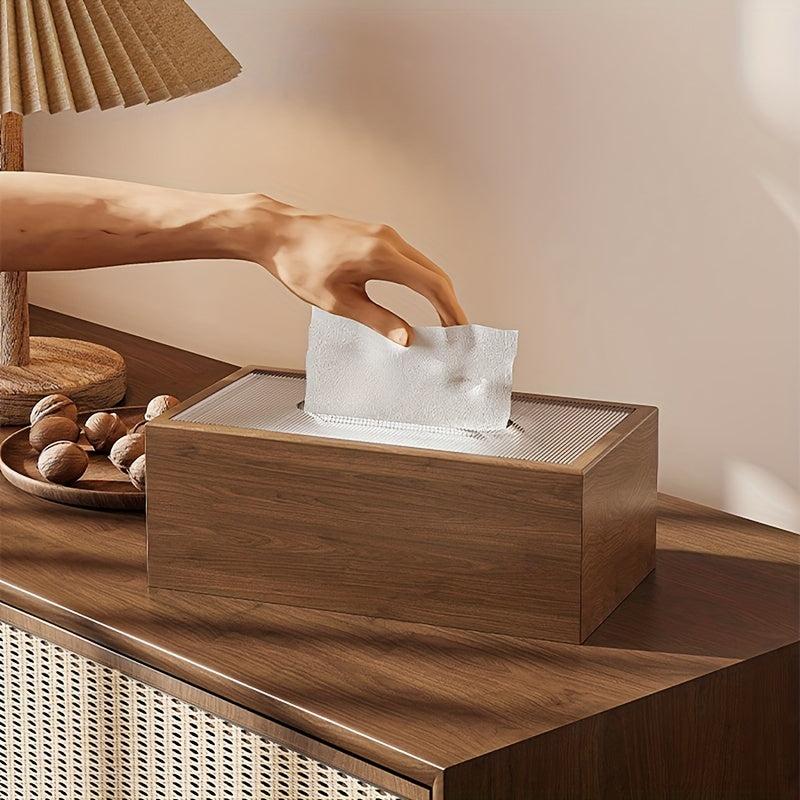 Wooden Desktop Tissue Box Napkin Dispenser