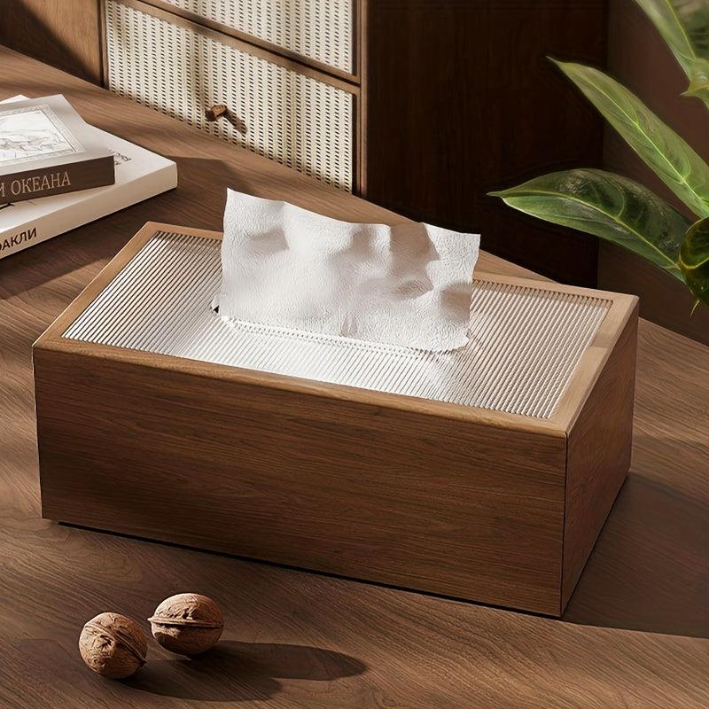 Wooden Desktop Tissue Box Napkin Dispenser