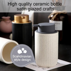 Foam Ceramic Soap Dispenser 400ml Bathroom Lotion Bottle