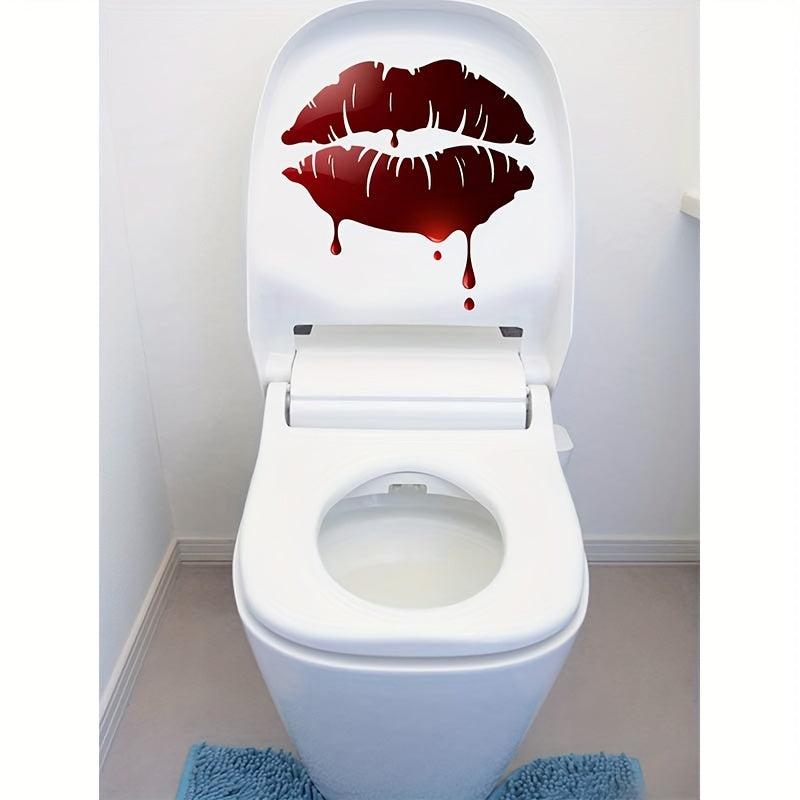 Halloween Scary Lip Toilet Sticker, Wall Decal & Lid Sticker