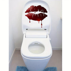 Halloween Scary Lip Toilet Sticker, Wall Decal & Lid Sticker