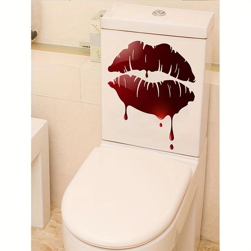Halloween Scary Lip Toilet Sticker, Wall Decal & Lid Sticker