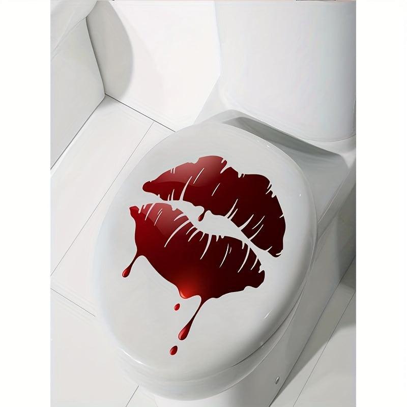 Halloween Scary Lip Toilet Sticker, Wall Decal & Lid Sticker