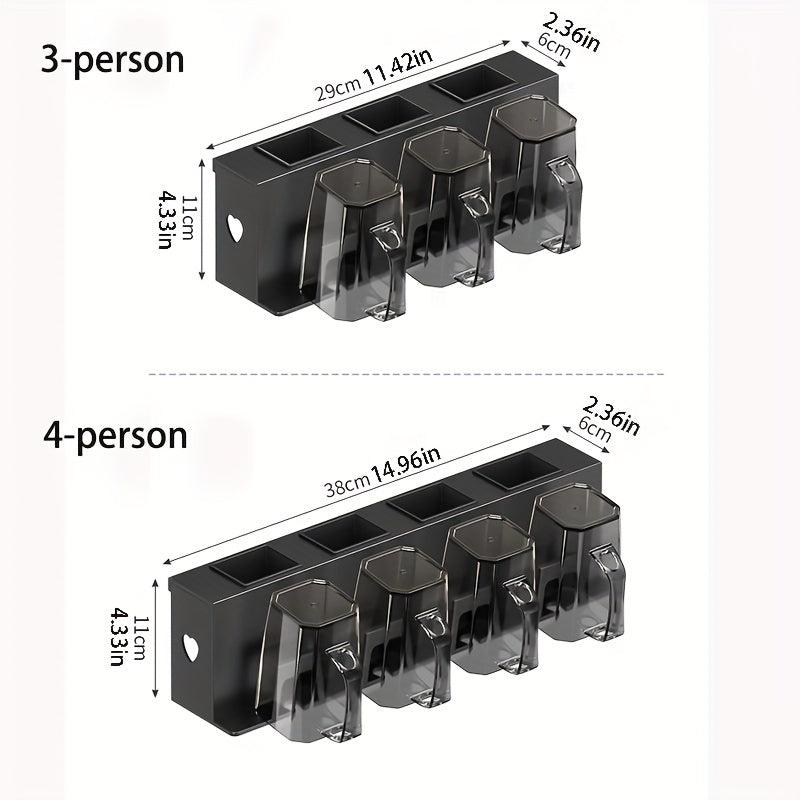 Toothbrush Holder with Gargle Cup Wall Mounted Storage Rack