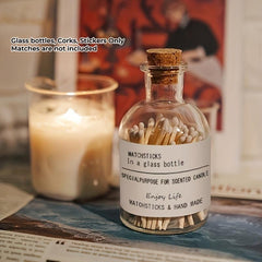 Aromatherapy Candle Matches Jar Glass Bottles with Cork Stoppers
