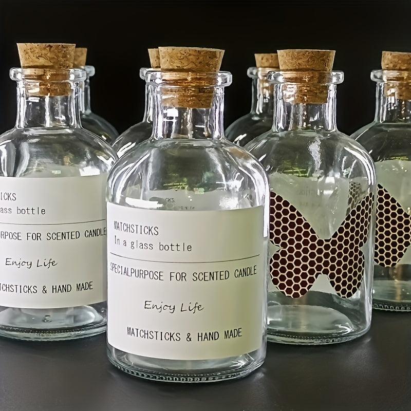 Aromatherapy Candle Matches Jar Glass Bottles with Cork Stoppers