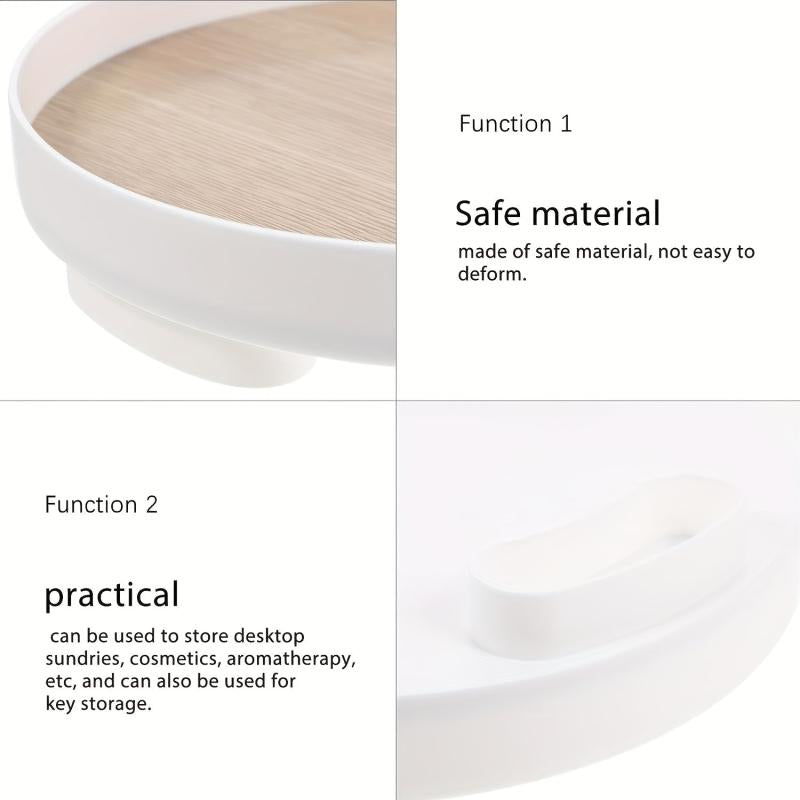 Round Storage Tray Bathroom Vanity Decorative Storage Rack