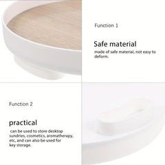 Round Storage Tray Bathroom Vanity Decorative Storage Rack
