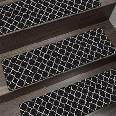Geometric Pattern Stair Treads Non Slip Carpet Mat 76 X 20 Indoor Stair Runners