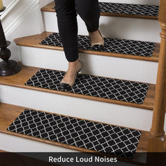 Geometric Pattern Stair Treads Non Slip Carpet Mat 76 X 20 Indoor Stair Runners