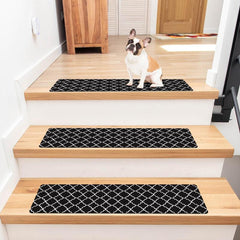 Geometric Pattern Stair Treads Non Slip Carpet Mat 76 X 20 Indoor Stair Runners