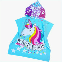 Kids Cartoon Hooded Bath Towel - Quick Drying & Absorbent