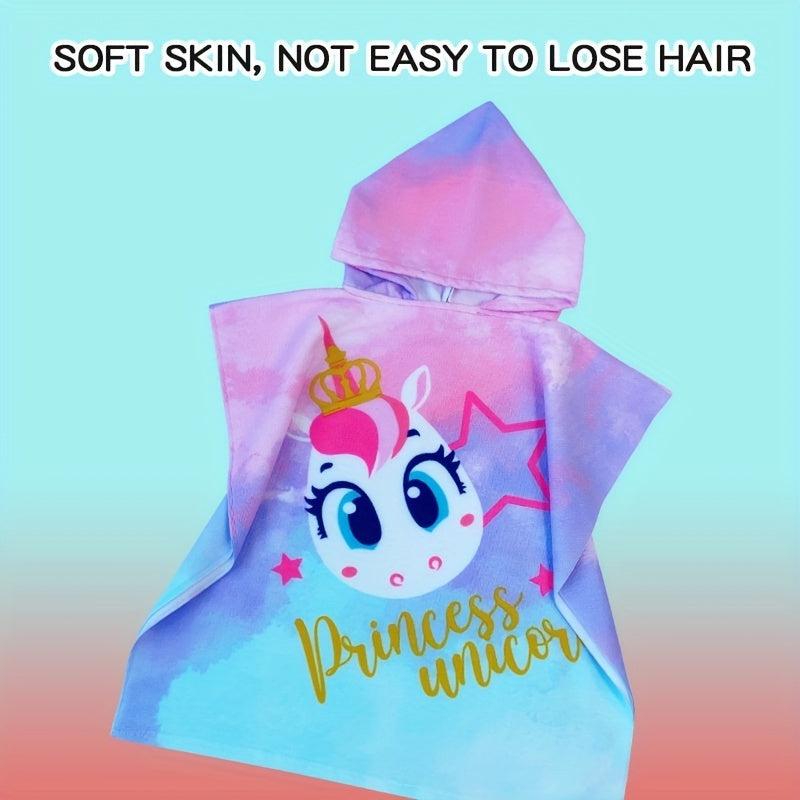 Kids Cartoon Hooded Bath Towel - Quick Drying & Absorbent
