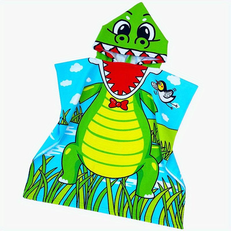 Kids Cartoon Hooded Bath Towel - Quick Drying & Absorbent