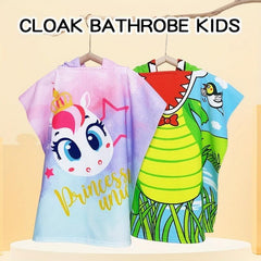 Kids Cartoon Hooded Bath Towel - Quick Drying & Absorbent