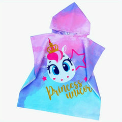 Kids Cartoon Hooded Bath Towel - Quick Drying & Absorbent