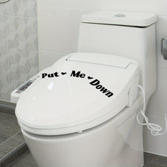 Slogan Pattern Toilet Lid Decal Self Adhesive Wall Sticker Bathroom Decor