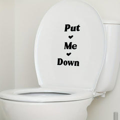 Slogan Pattern Toilet Lid Decal Self Adhesive Wall Sticker Bathroom Decor