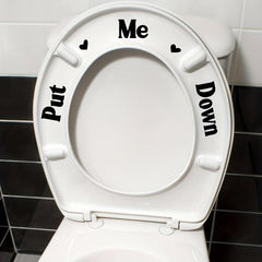 Slogan Pattern Toilet Lid Decal Self Adhesive Wall Sticker Bathroom Decor
