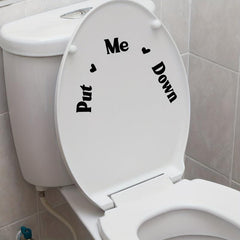 Slogan Pattern Toilet Lid Decal Self Adhesive Wall Sticker Bathroom Decor