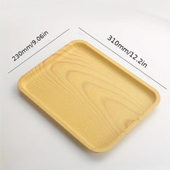 Wood Grain Plastic Serving Tray for Food Reusable Vanity Trays