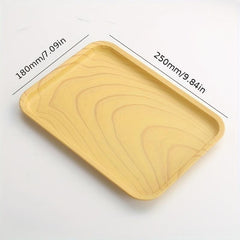 Wood Grain Plastic Serving Tray for Food Reusable Vanity Trays