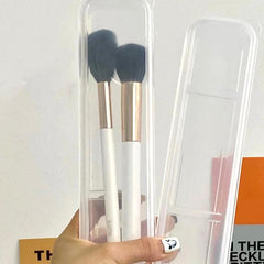 Portable Makeup Brush Storage Box Transparent Cosmetic Organizer