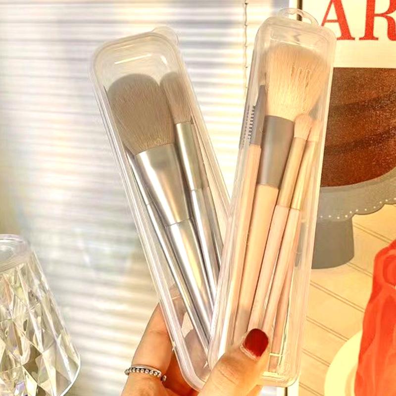Portable Makeup Brush Storage Box Transparent Cosmetic Organizer